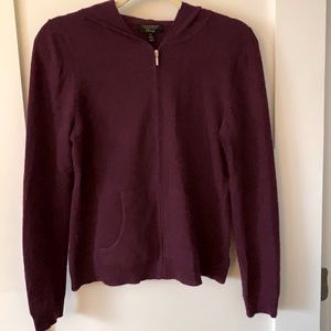 Charter Club zip front cashmere hoodie sz M